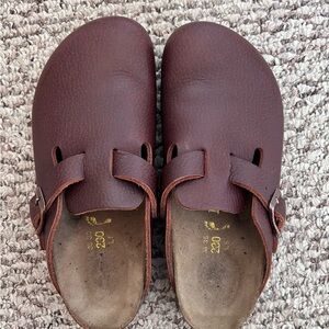 Birkenstock Papillio Boston Brown Leather Clogs Womens Size 5 / 36